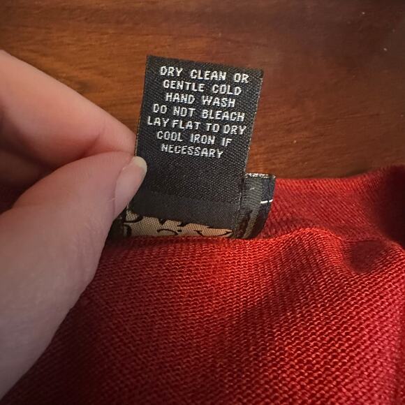 Mens Jos A Bank Signature Collection Rust Sienna Silk Collared Sweater XL - Picture 9 of 9